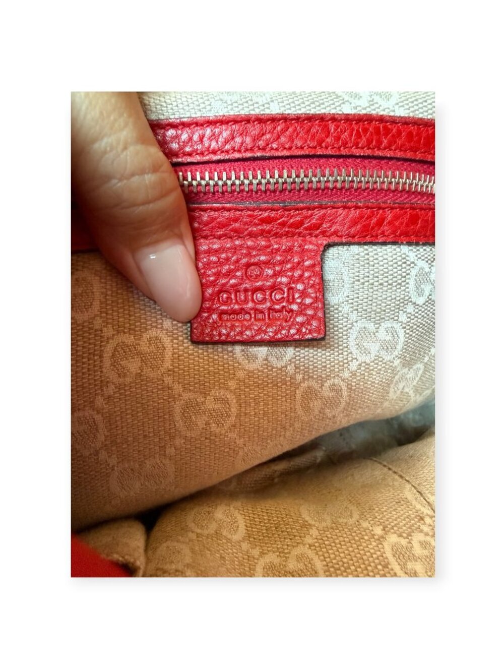 Vintage Gucci Bamboo 2-Way Crossbody/Top Handle Red Leather Bag - Picture 6 of 9